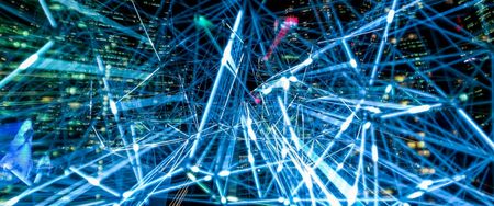 Network of interconnected dots illustrating data complexity to drive decisions in engineering design