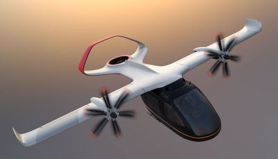 Futuristic eVTOL design rendering